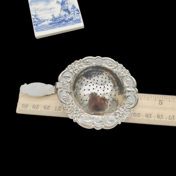 LOT Delft Tea Strainer & Mini Tile Dutch Holland Wooden Shoe, Blue White VTG Tri - Picture 6 of 10